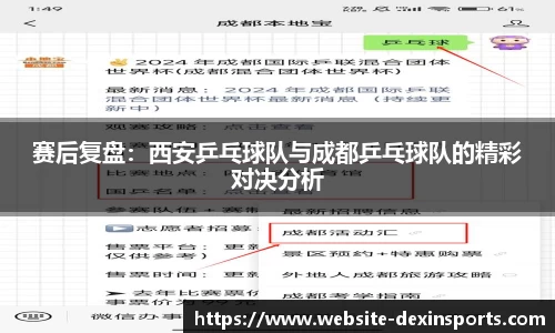 赛后复盘：西安乒乓球队与成都乒乓球队的精彩对决分析